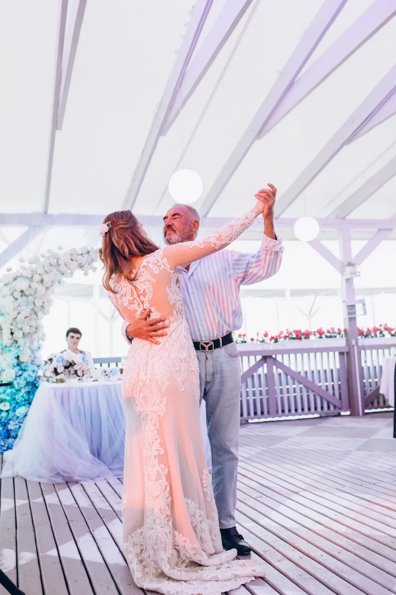 The bride dancing with her father
