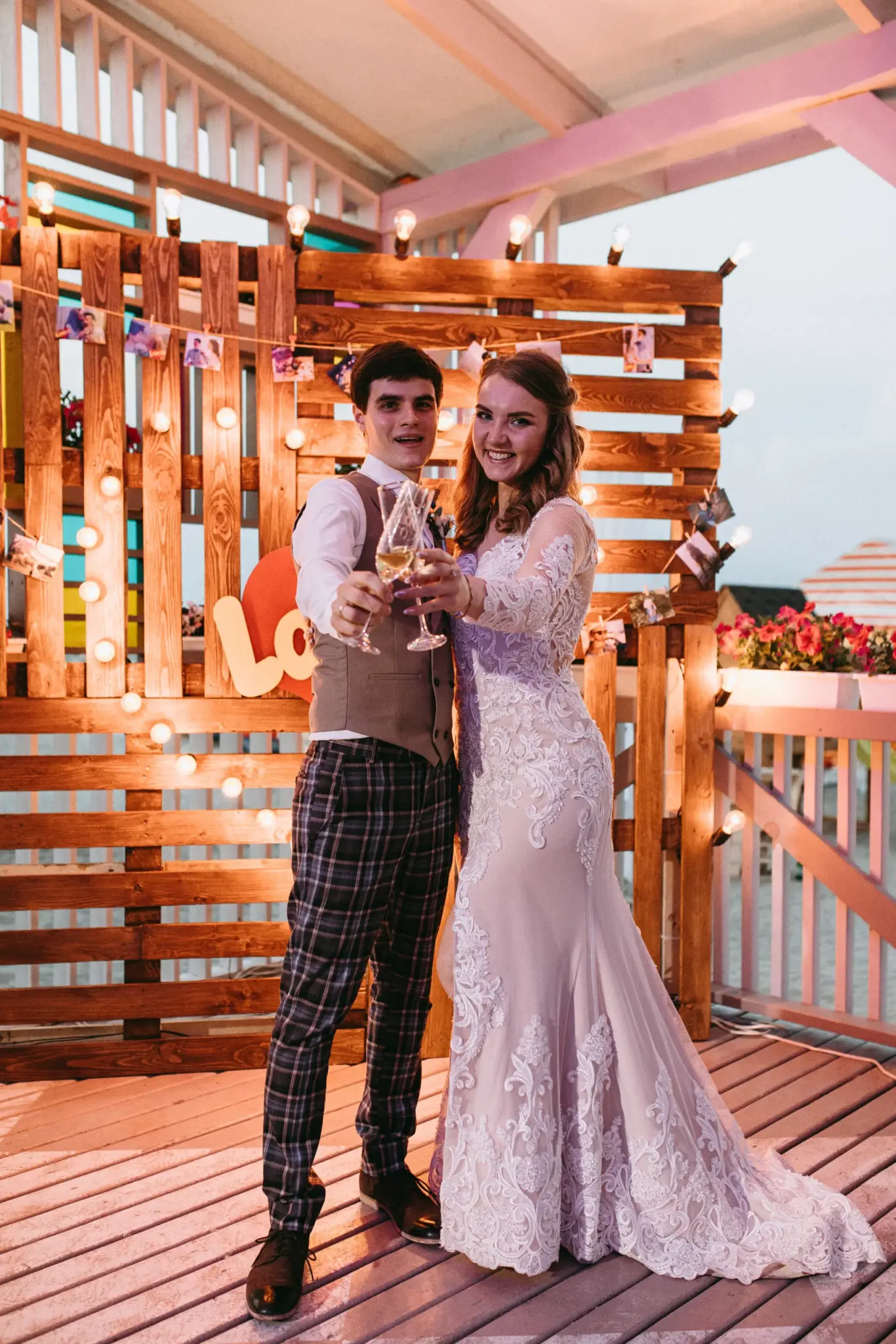 Bride and groom at the reception