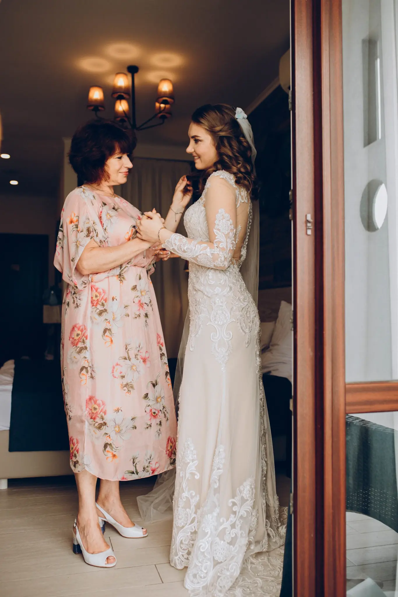 The bride with her mother before the ceremony