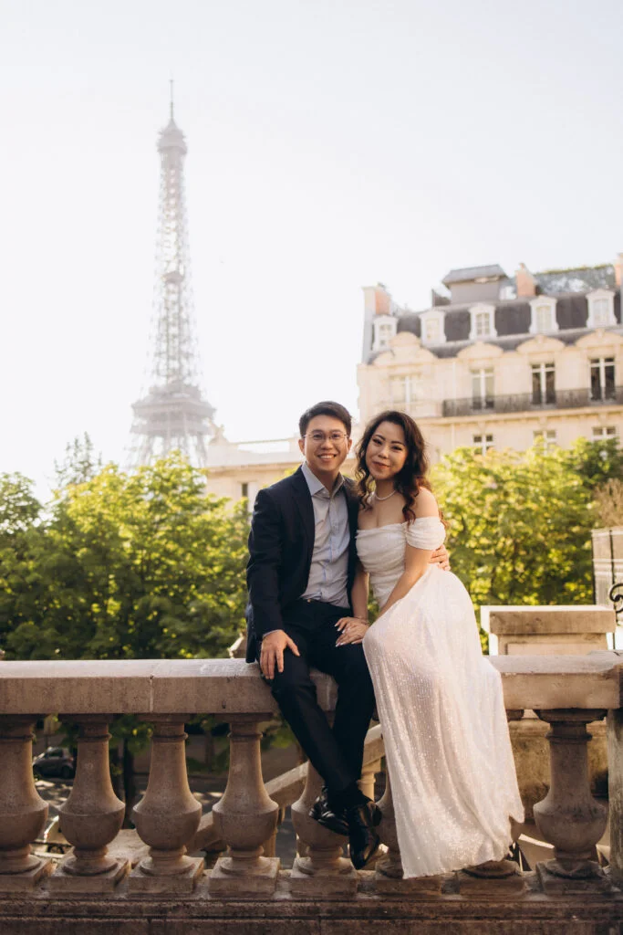 Cute couple at a Pre Wedding photoshoot in Paris