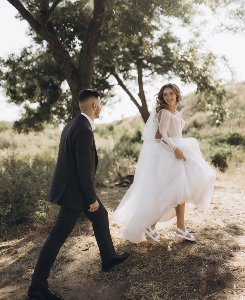 Outdoor wedding photoshoot