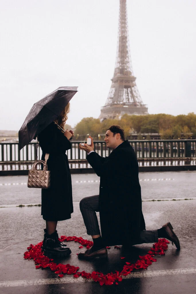 Paris Eiffel Tower Proposal Photoshoot
