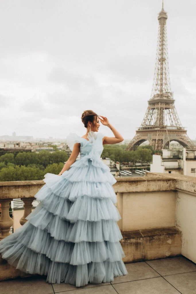 Paris Flying Dress Photoshoot