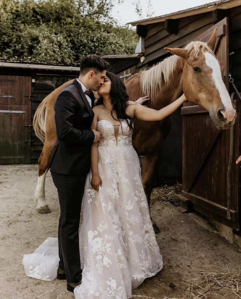 Wedding photoshoot with horse